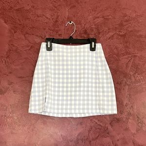John Galt Girls White/Blue Checkered Skirt